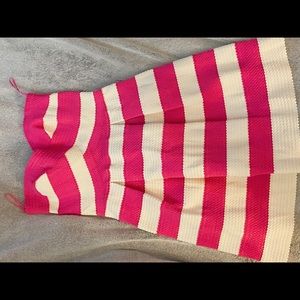 Strapless pink and white dress